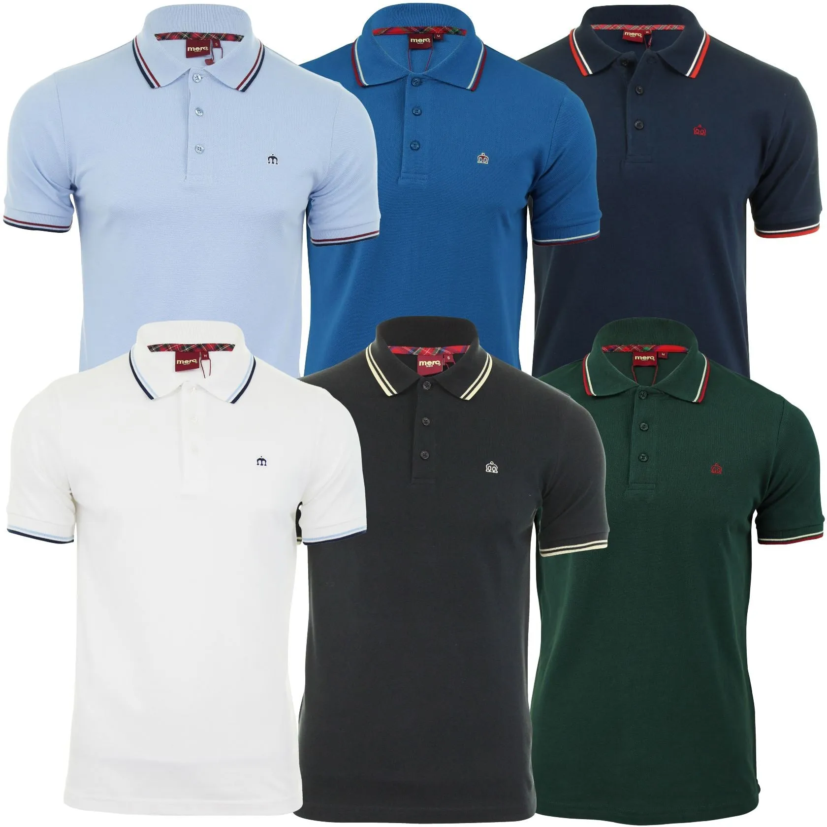 Mens Merc London 'Card' Pique Polo Shirt Mod Retro