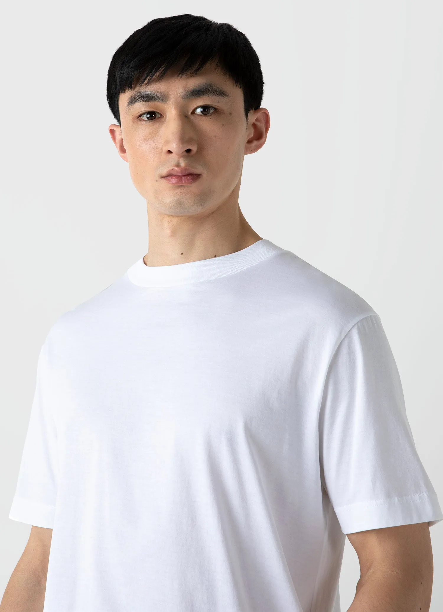 Men's Mock Neck T-shirt in White