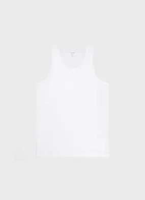 Men's Superfine Cotton Underwear Vest in White