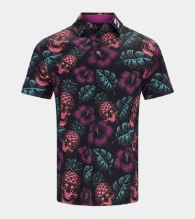 PINEAPPLE SKULLZ POLO - BLACK