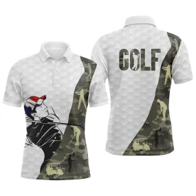 Polo de Golf, Polo de Sport Homme Femme, Golfeur, Golfeuse, Camouflage Golf, Motifs Balle de Golf - CTS21052211