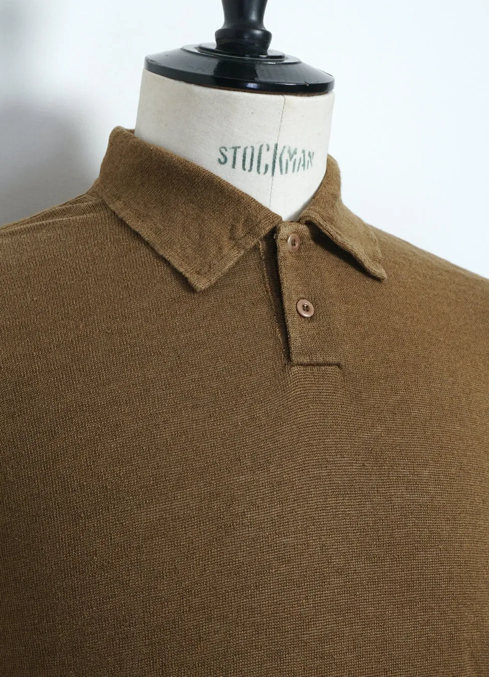 POLO | Short Sleeve 2-Button Polo | Tobacco