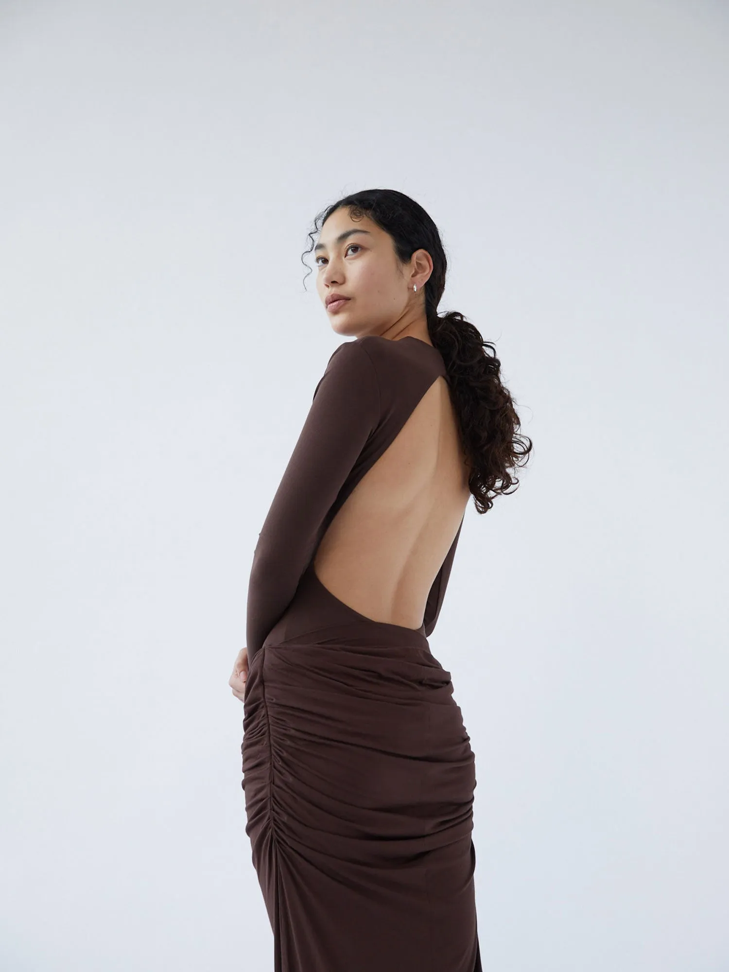 Raffy Draped Skirt | Cocoa