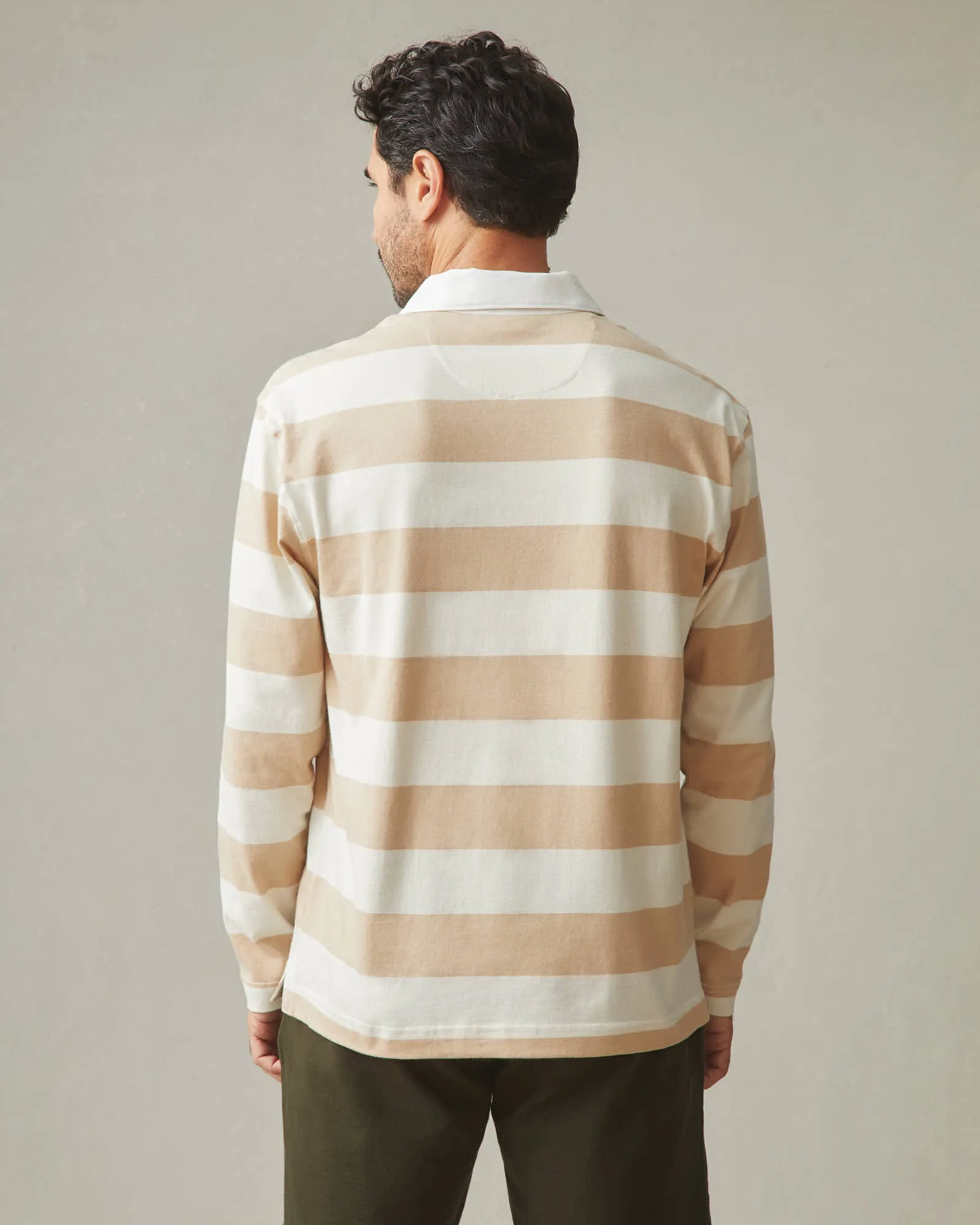 Rugby Shirt - Khaki Stripe