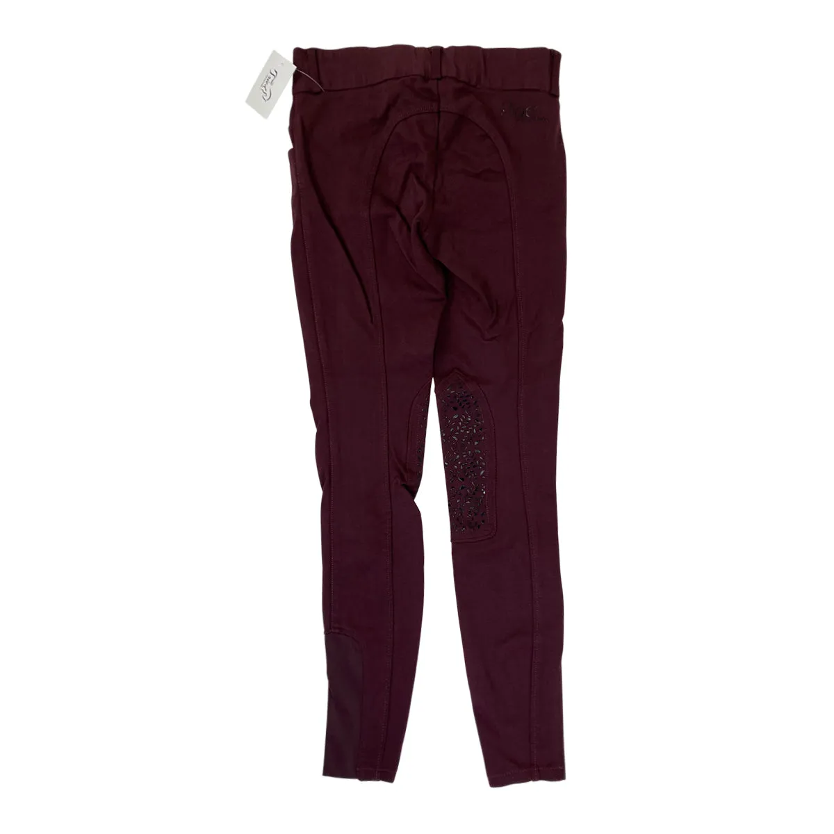 SmartPak 'Piper' Knit Mid Rise Full Seat Breeches in Maroon - Children's 14L