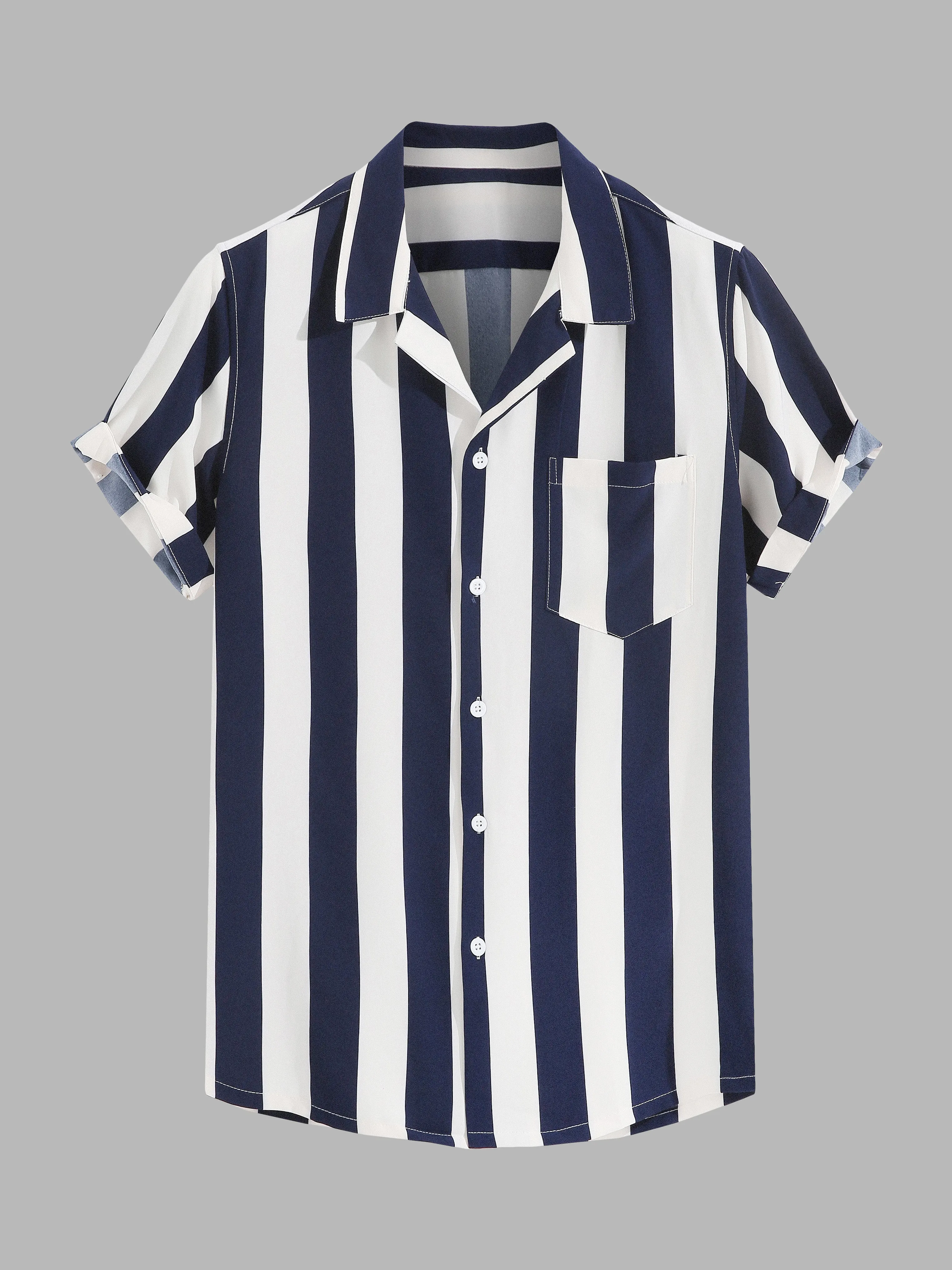 Stripes Casual Short Sleeve Shirts