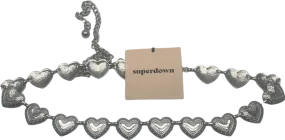 Superdown Silver Heart Chain Belt