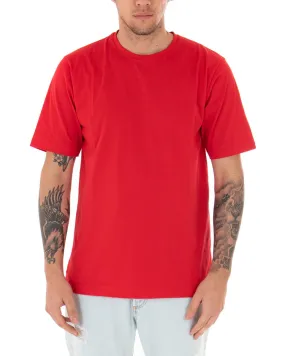 T-shirt Uomo Basic Tinta Unita Rosso Girocollo Manica Corta Casual Spacchi GIOSAL-TS2935A