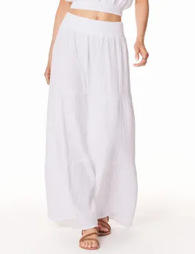 Tiered Maxi Skirt, White