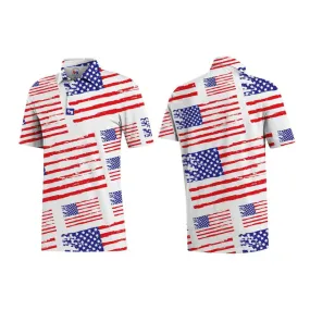 USA American Flag Men's Polo