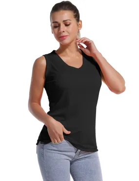 V Neck Sleeveless Athletic Shirts black