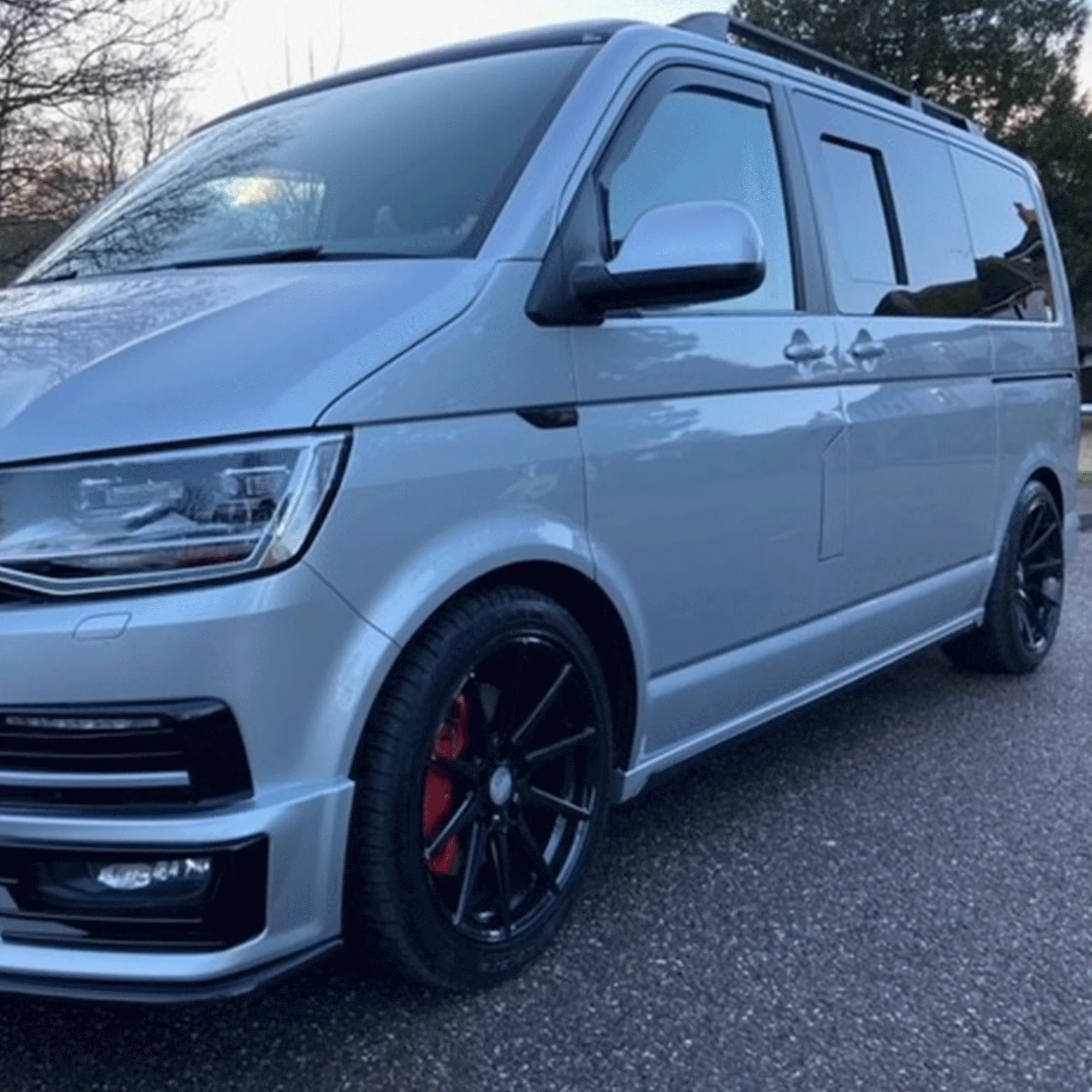 VW T5, T5.1 SWB Side Skirts Reflex Silver Plastic Painted and Ready to Fit