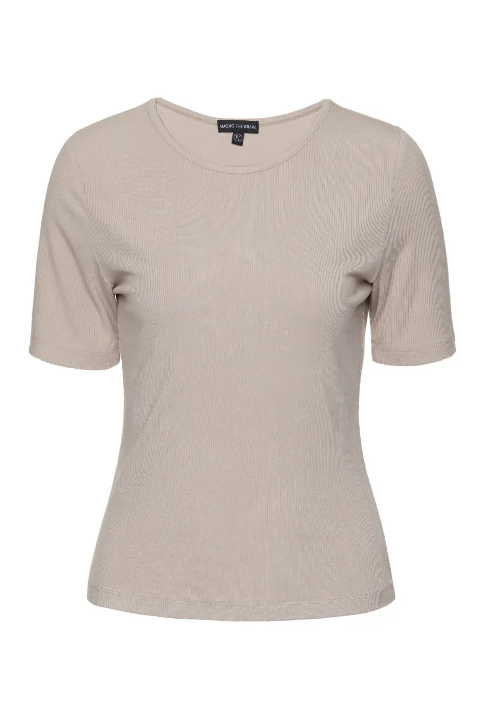 Wired Half Sleeve Slim Latte Rib Tee