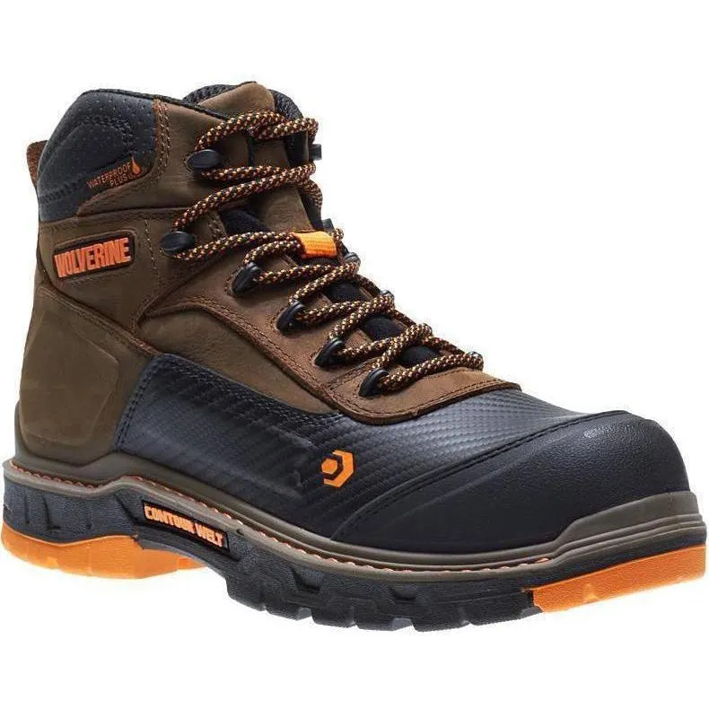 Wolverine Men's Overpass Safety Toe 6" WP Work Boot - Brown - W10717